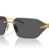 Prada PRA55S Satin Yellow Gold / Dark Grey