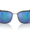 Ray-Ban RB3705 Black On Silver / Polar Grey Mirror Blue