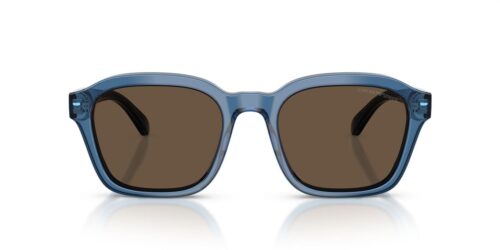 624787 - Shiny Transparent Blue frame / Solid Brown lenses