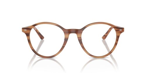 8359 - Striped Brown frame / Clear lenses