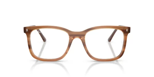 8455 - Striped Brown frame / Clear lenses