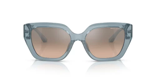 Armani Exchange AX4125SU Azul Brilhante Transparente / Azul Gradiente Transparente Espelho Prata
