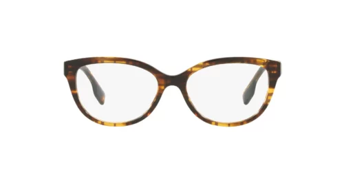 3981 - Top Check/Striped Brown frame / Clear lenses