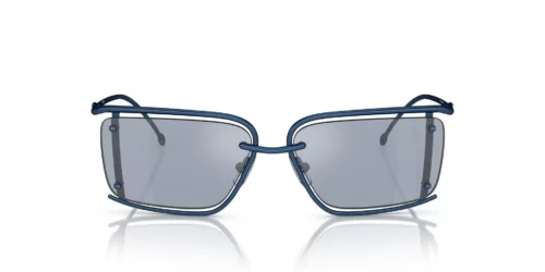 110/55 - Montura azul brillante / Lentes plateadas con efecto espejo azul claro