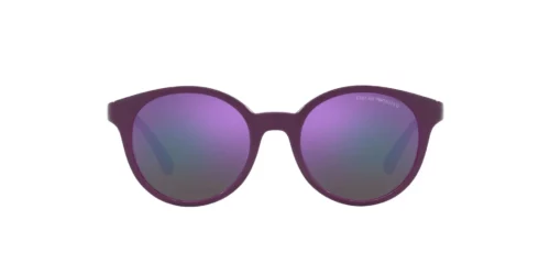51154V - Glanzend violet montuur / Grijze spiegelende violette lenzen