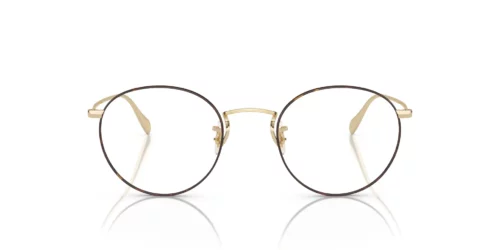 5295 - Armação em tom âmbar dourado suave com detalhes em foil / Lentes transparentes