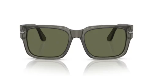 110358 - Transparent Taupe Gray frame / Polarized Green lenses