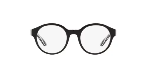 5879 - Black On Black/White Stripes frame / Clear lenses