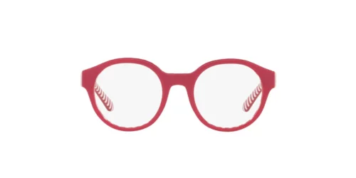 5882 - Shiny Red On Red/White Stripes frame / Clear lenses