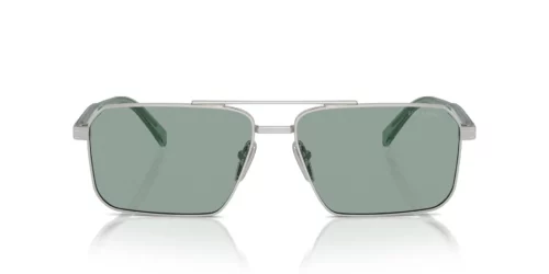 1BC10G - Monture argentée / Verres vert pétrole