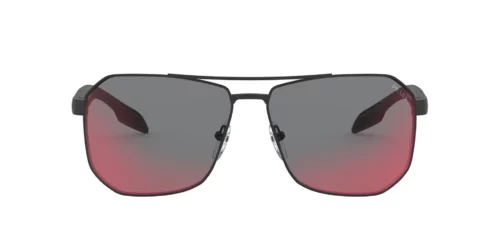 DG09Q1 - Black Rubber frame / Dark Grey Mirror Blue/Red lenses