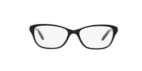 541 - Armação preta brilhante sobre cristal / Lentes transparentes