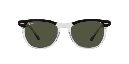 129431 - Black On Transparent frame / Green lenses