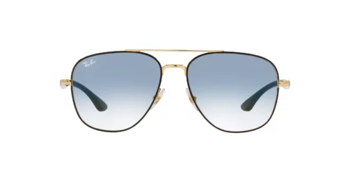 90003F - Black On Gold frame / Blue lenses