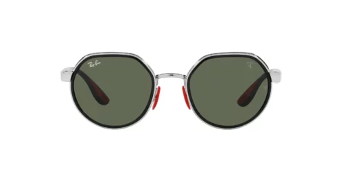 F00771 - Silver frame / DARK GREEN lenses