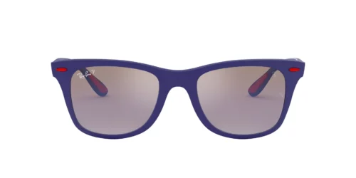F604H0 - Armação azul-escura fosca / Lentes cinza-espelhadas azuis