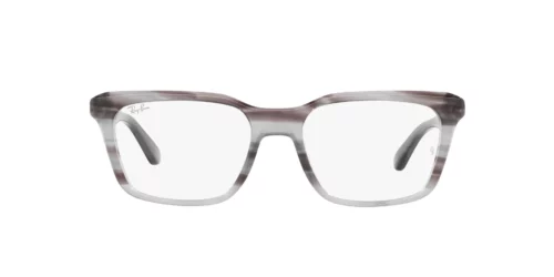 8055 - Striped Grey frame / Clear lenses