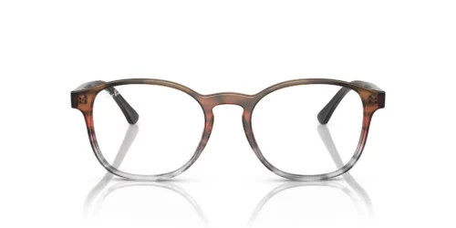 8251 - Striped Brown & Red frame / Clear lenses