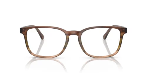8255 - Striped Brown & Green frame / Clear lenses