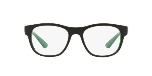 8142 - Matte Black On Green frame / Clear lenses