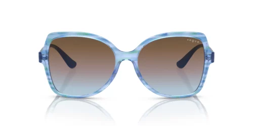 306048 - Armação verde/azul com textura superior / Lentes degradê rosa-celeste e marrom