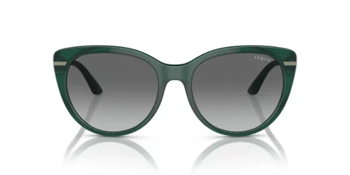 283411 - Armação verde petróleo transparente / Lentes cinza degradê