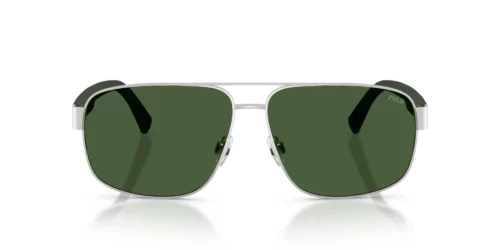 931671 - Semishiny Silver frame / DARK GREEN lenses
