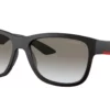 Prada Sport PS03QS Black Rubber / Grey Gradient