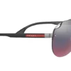 Prada Sport PS52VS Matte Gunmetal / Dark Grey Mirror Blue/Red