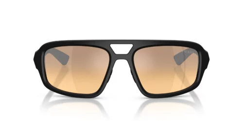 1BO40Z - Monture noire mate / Verres dégradés argentés à effet miroir orange