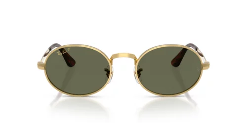 Pohled zepředu na polarizované zelené brýle Ray-Ban RB3931