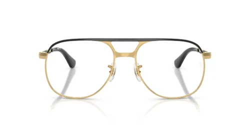 2994 - Black On Gold frame / Clear lenses