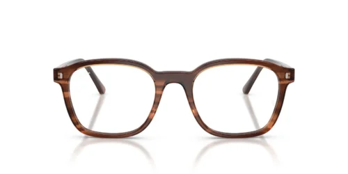 8455 - Striped Brown frame / Clear lenses