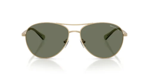 61219A - Matte Pale Gold frame / Dark Green Polarized lenses