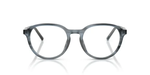 3482 - Blue On Striped Blue frame / Clear lenses