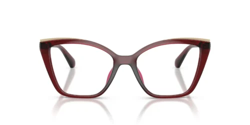 3949 - Dark Red Transparent frame / Clear lenses