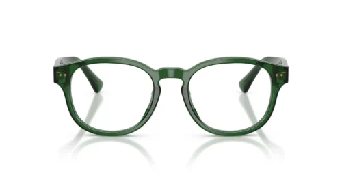 6140 - Shiny Transparent Dark Green frame / Clear lenses