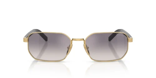 5AK60W - Gold frame / Clear Gradient Blue Mirror Silver lenses