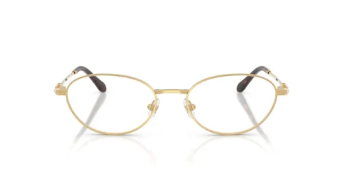 4004 - Guldfarvet stel / Klare glas